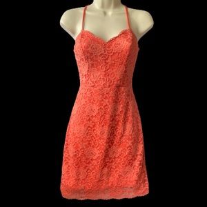 Bebe Lace Dress with Open Back